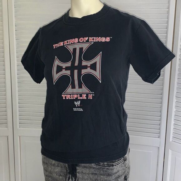 VTG WWE Triple H "THE KING OF KINGS" Steve & Barrys Youth Sz S T-Shirt HHH - Picture 3 of 11